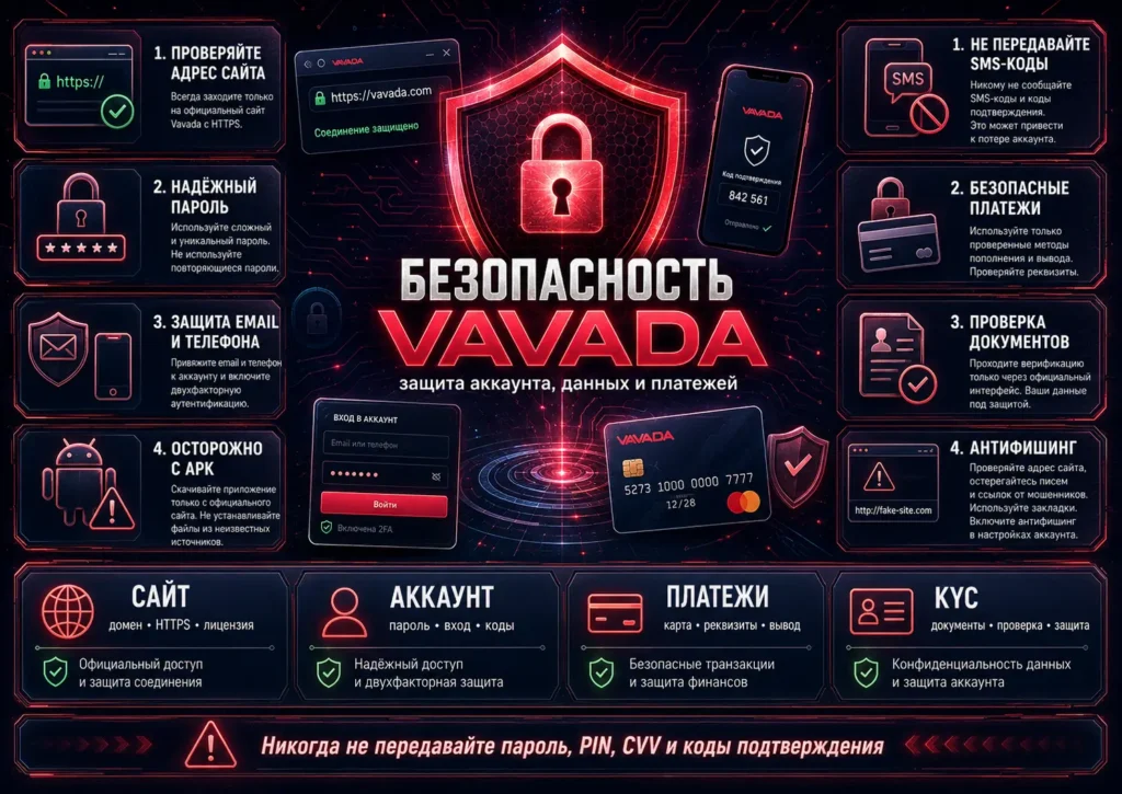 Безопасность Vavada