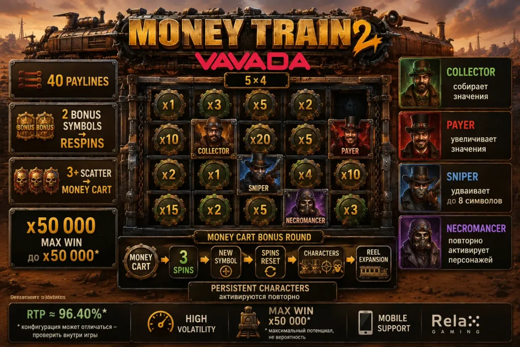 Money Train 2 Vavada — Money Cart, RTP и Max Win