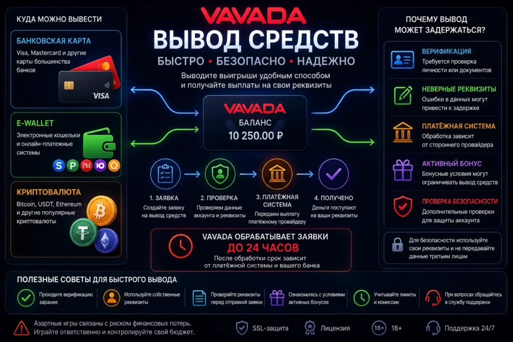 Вывод средств Vavada и сроки обработки выплаты